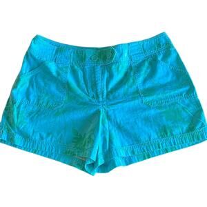 New York & Company Blue and Green Print Shorts Woman Size 12 Casual